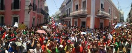 La manifestación se realiza como parte de la intención del gobierno de reducir $166 millones al presupuesto de la UPR. (David Pérez / Diálogo)