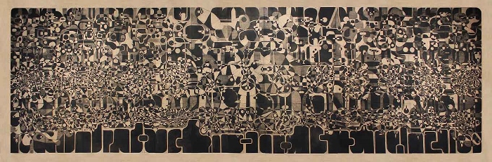 Sin Título (Mural) 1974 Aguafuerte sobre papel 85 ½ ” x 255 ½ ” Colección Instituto de Cultura Puertorriqueñ