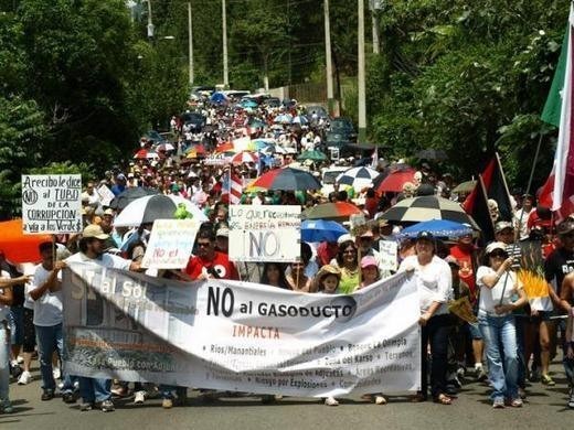 Arecibeños se manifiestan en contra del gasoducto. (Suministrada)