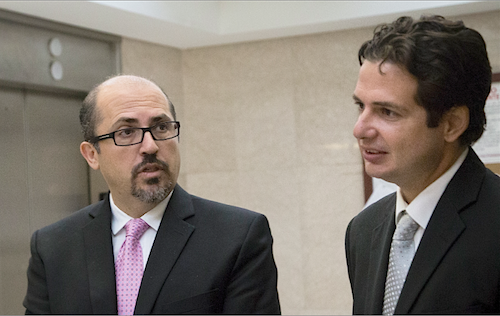 Osvaldo Burgos y Luis José Torres Asencio, abogados representan al Centro de Periodismo Investigativo.