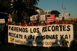Miles de personas protestaban en 2012 contra las reformas emprendidas por el gobierno de Mariano Rajoy. Crédito: Inés Benítez/IPS.