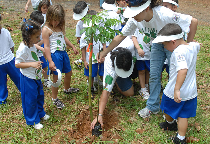 Actividad de siembra de árboles en el Jardín Botánico, con la participación de distintos centro pre-escolares de distintos recintos de la UPR/mayo 2009