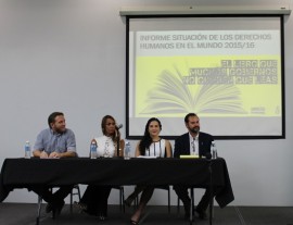 Desde la izquierda, Ruben Kondrup, Ivana Fred, la doctora Eunice Avilés y Pedro Santiago. (Antonella Vega / Diálogo)