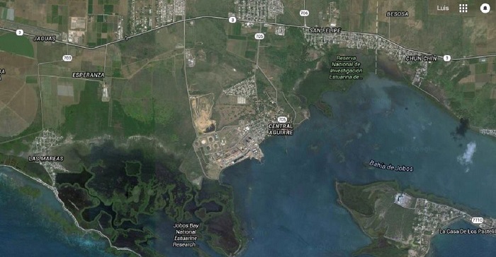 Imagen del Poblado de Aguirre en la bahía de Jobos en Salinas. (Google Maps)