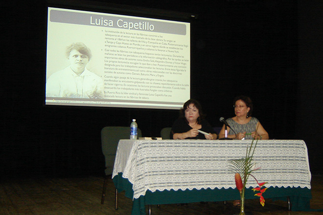 La doctora Norma Valle Ferrer, periodista e investigadora histórica, habló a los presentes sobre la aportación de la figura de Luisa Capetillo. (Suministrada)