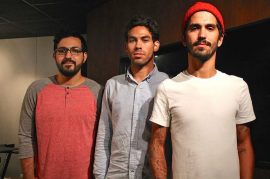 Christian Acevedo, Elías Cuevas y Carlos Rodríguez son los integrantes de la banda Polem. (Michelle Estades/Diálogo)