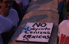 Manifestación en contra del depósito de cenizas en Peñuelas. (Adriana De Jesús Salamán/ Diálogo)