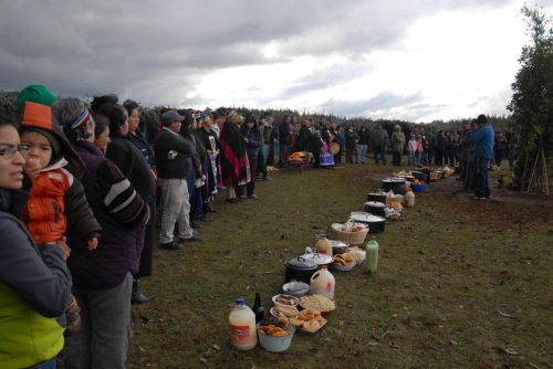 Miembros del pueblo mapuche durante una de sus movilizaciones a favor de sus derechos, en especial el de sus tierras ancestrales, en la región de La Araucanía, en Chile. Crédito: Fernando Fiedler/IPS