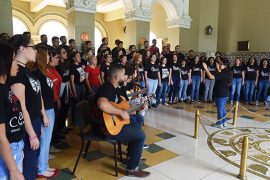 Actividad de música en el paro de la UPRRP. (Ricardo Alcaraz/ Diálogo)