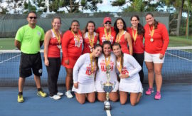 Las Jerezanas de la UPR de Río Piedras son las nuevas campeonas del tenis universitario. (Zacha Acosta)